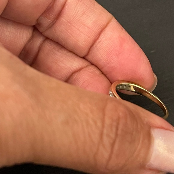 Diamond weeding band in 14K yellow gold - Picture 4 of 11